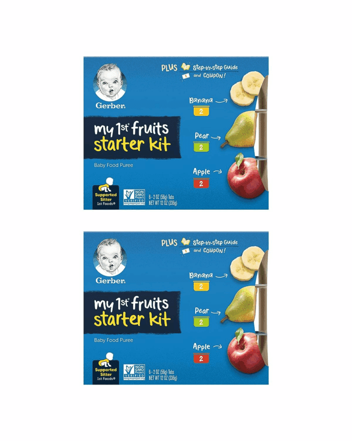 My 1St Fruits Starter Kit, Banana, Pear & Apple Puree, 2 Ounce Tubs, 2-Pack (Set of 6)