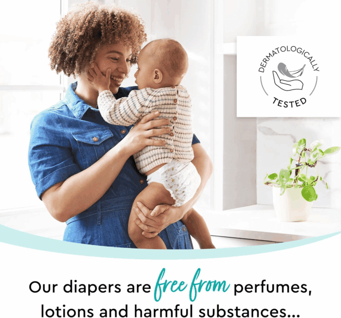 Diapers - Size 2 (9-18 Lbs), Half-Monthly Supply (100 Count), Skin-Friendly, Ultrasoft, Chlorine-Free & Absorbent Baby Diapers - Image 3