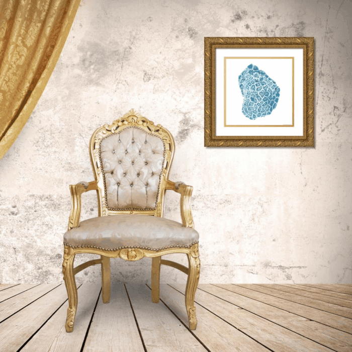 Brando, JJ 26X26 Gold Ornate Wood Framed with Double Matting Museum Art Print Titled - Blue Coral - Image 3