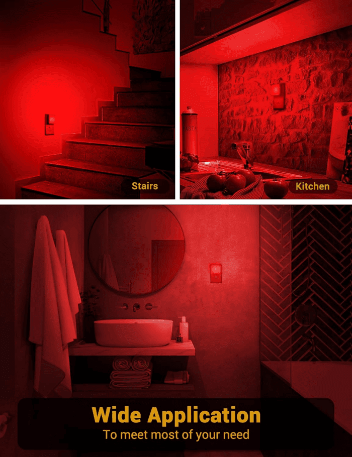 Red Night Light, Red Nightlight[2 Pack],0.3W LED Night Light with Auto Light Sensor,Night Lamp Plug into Wall for Bedroom,Corridor,Hallway,Non-Dimmable - Image 7