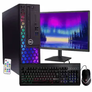 Optiplex 3070 (RGB) Desktop Computer | Intel I5-9500 (3.2) | 16GB DDR4 RAM | 1TB SSD Solid State | Windows 11 Professional | New 24In LCD Monitor | Home or Office PC