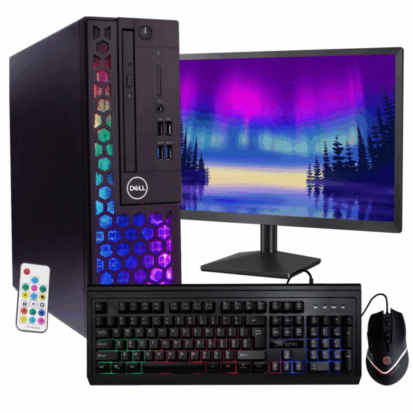 Optiplex 3070 (RGB) Desktop Computer | Intel I5-9500 (3.2) | 16GB DDR4 RAM | 1TB SSD Solid State | Windows 11 Professional | New 24In LCD Monitor | Home or Office PC