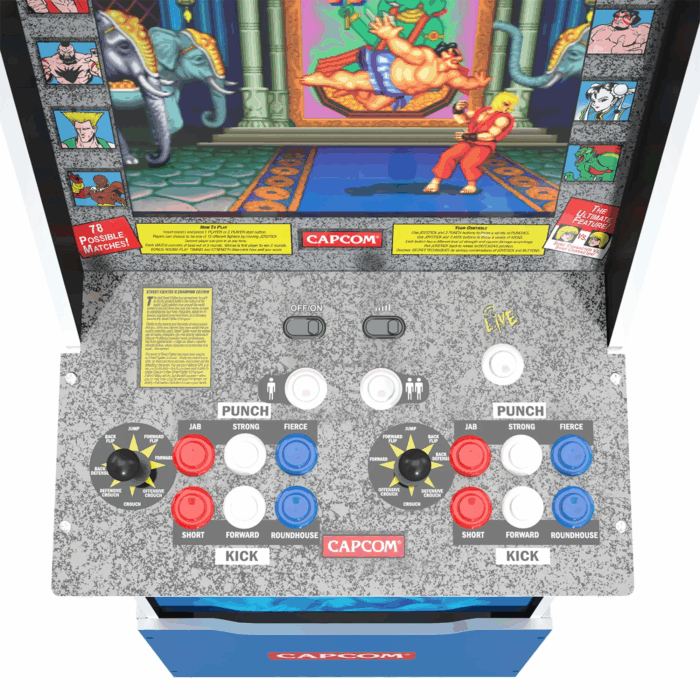 Street Fighter II Champion Edition Big Blue Arcade Machine with Stool - Image 7