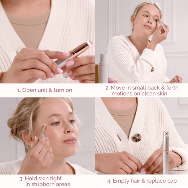 Brows Eyebrow Hair Remover Electric Razor for Women with LED Light for Instant and Painless Hair Removal - Image 3