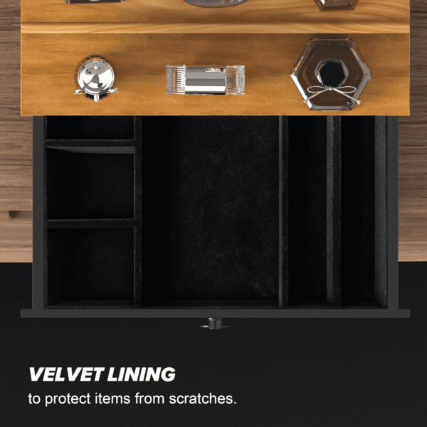 Cologne Organizer for Men, 3 Tier Wood Perfume Organizer with Felt Lining Drawer and Hidden Compartment Perfume Display Holder, a Gift for Men - Image 3