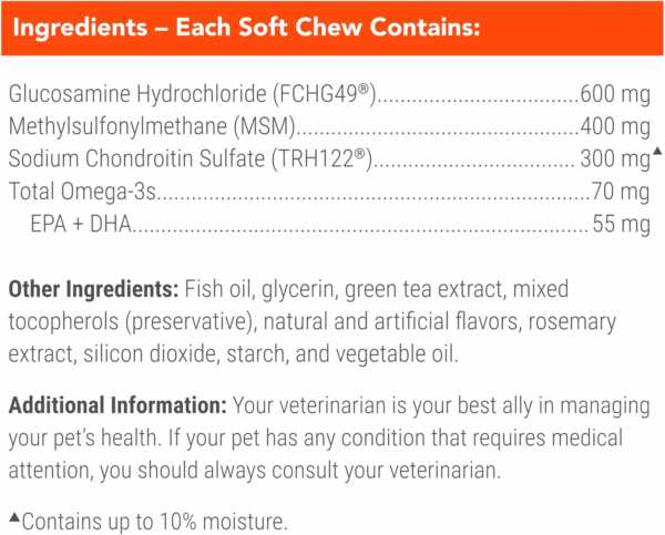Cosequin Joint Health Supplement for Dogs - with Glucosamine, Chondroitin, MSM, and Omega-3'S, 120 Soft Chews - Image 6
