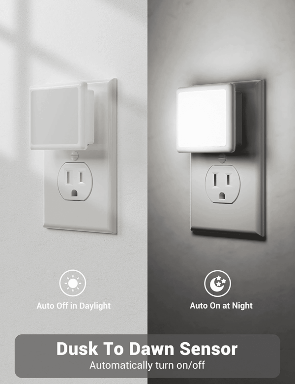 Night Lights Plug into Wall, LED Night Light with Light Sensors[2 Pack], 5000K Bright Night Light for Bathroom,Nightlight Plug in Suitable for Living Room, Adults, Hallway - Image 4