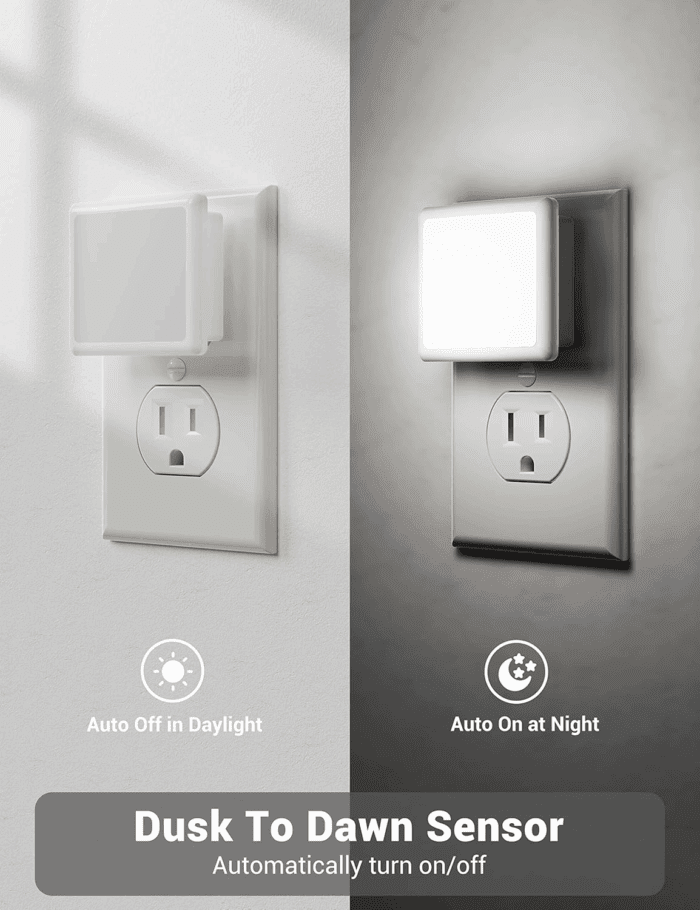 Night Lights Plug into Wall, LED Night Light with Light Sensors[2 Pack], 5000K Bright Night Light for Bathroom,Nightlight Plug in Suitable for Living Room, Adults, Hallway - Image 4