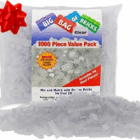 Building Block Bricks - 1000 Pc Bulk Set of Unique Clear Color with 54 Roof Pieces - Great for Activity Tables, Creativity & School Projects - Image 9