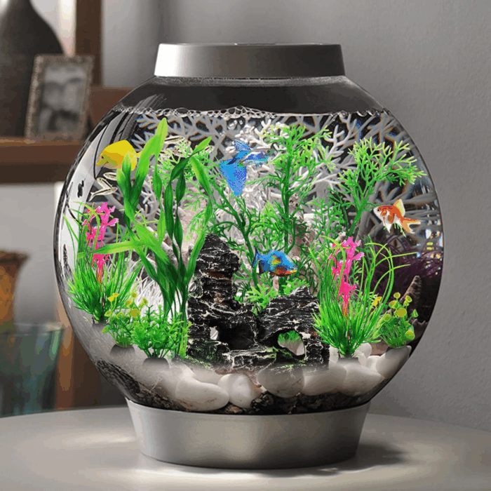 Fish Tank Accessories Aquarium Decorations Plants, 9Pcs Green Fish Tank Decorations Plants and Cave Rock Decoration Decor Set, Aquarium Decor Plastic Plants - Image 6