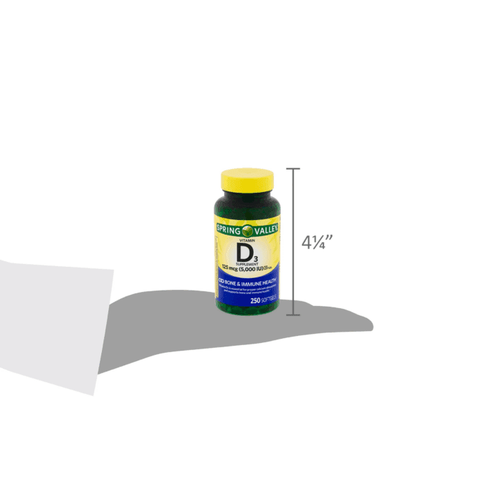 Vitamin D3 Softgels, 125 Mcg per Softgel, 5,000 IU, 250 Count - Image 5
