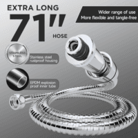 Wide Rain Shower Head with 6 Modes Handheld Water Spray，High Pressure Showerhead Combo with Arm for Bathroom Accessories，Home Decor Adjustable Dual Shower with Anti-Clog Nozzles,Silver Chrome - Image 5