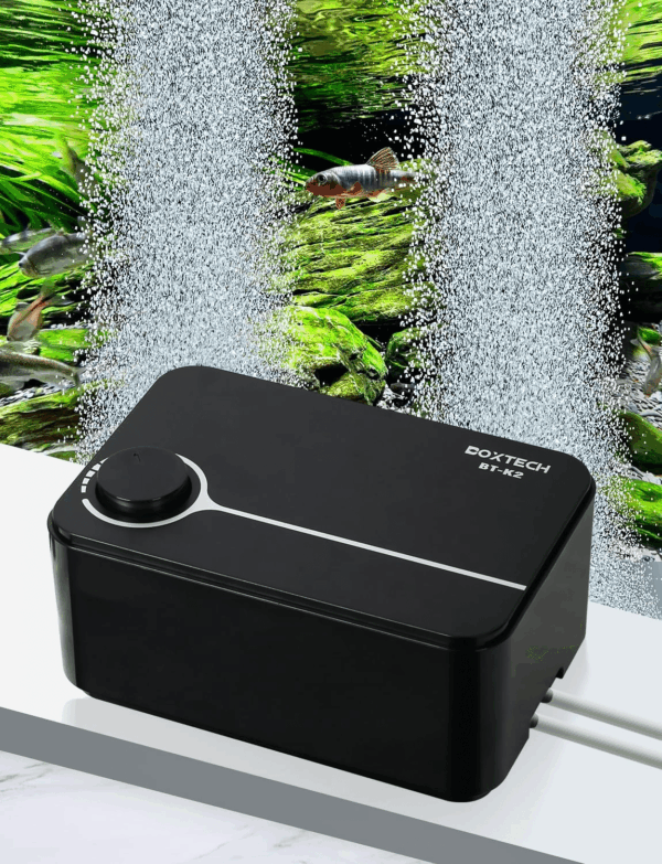 Aquarium Air Pump, Ultra-Quiet Powerful Fish Tank Bubbler Aerator 5W 4L/Min, Adjustable Dual Outlet Air Pump for Fish Tank 10-180 Gallon - Image 2