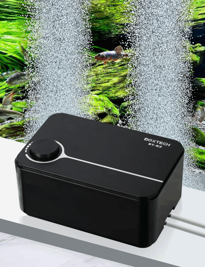 Aquarium Air Pump, Ultra-Quiet Powerful Fish Tank Bubbler Aerator 5W 4L/Min, Adjustable Dual Outlet Air Pump for Fish Tank 10-180 Gallon - Image 2