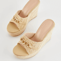 Women'S Wedge Sandals Platform Espadrille Heel Chain Slip on Casual Summer Slides - Image 2