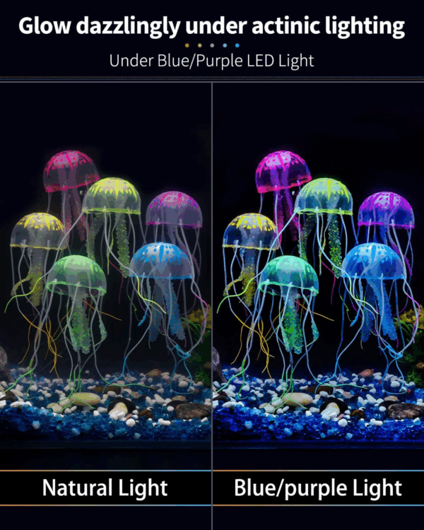6 Pcs Glowing Jellyfish Ornament Decoration for Aquarium Fish Tank - Image 2