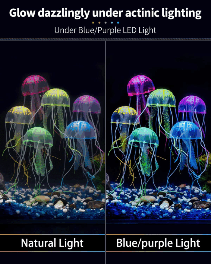 6 Pcs Glowing Jellyfish Ornament Decoration for Aquarium Fish Tank - Image 2
