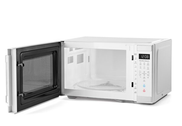 1.1 Cu Ft Countertop Microwave Oven, White and Stainless Steel - Image 3
