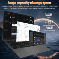15.6" Laptop Computer W/Amd Ryzen 7 5825U up to 4.5Ghz, 16GB DDR4 RAM 512GB Nvme SSD, Dual Channel SODIMM×2, Windows 11 Pro Gaming Laptop, Backlit Keyboard, Fingerprint Unlock, Webcam Switch, - Image 5