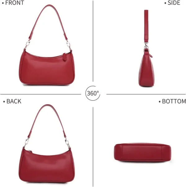 Shoulder Bag for Women with 2 Removable Straps and Zipper Closure Crossbody Bags Clutch Tote Handbags Purses - Image 3
