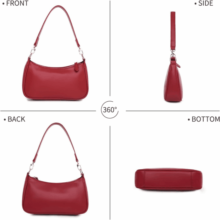 Shoulder Bag for Women with 2 Removable Straps and Zipper Closure Crossbody Bags Clutch Tote Handbags Purses - Image 3