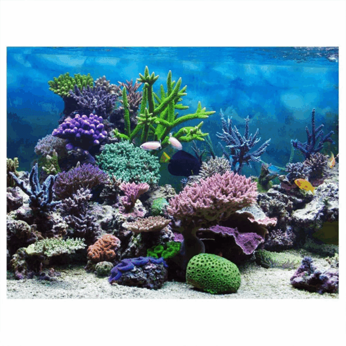 Fish Tank Decor Paper, PVC Adhesive Underwater Coral Aquarium Fish Tank Background Poster Backdrop Decoration Paper