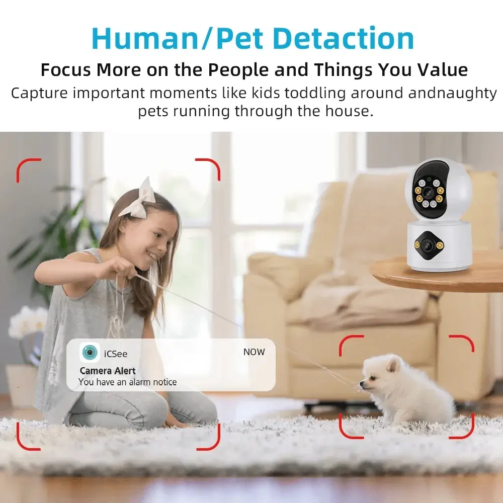 2.5K Indoor Security Camera,Dual Lens 360° Cameras for Home Security Indoor with Motion Detection Alert, Pet Camera with 2 Way Audio, Baby Monitor-Night Vision - Image 4