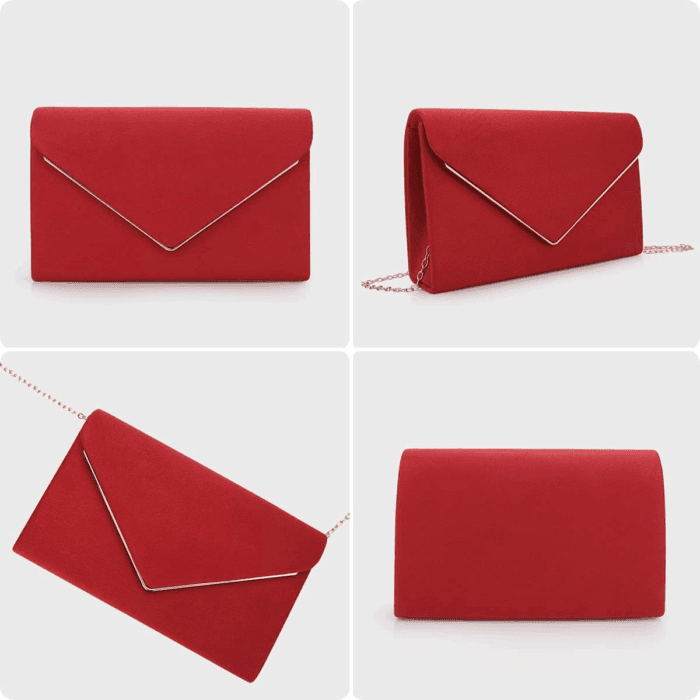 Clutch Purse for Women Evening Bags Handbags for Wedding Party Cocktail Prom Faux Suede Crossbody Shoulder Bag - Image 7