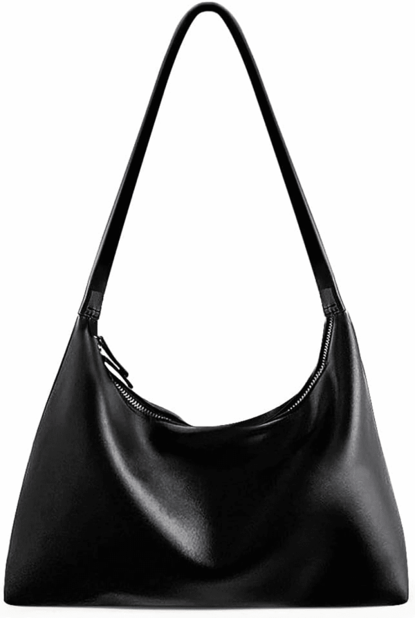 Leather Hobo Bags for Women Small Soft Shoulder Purse Slouchy Tote Handbags with Double Zipper Design 2025