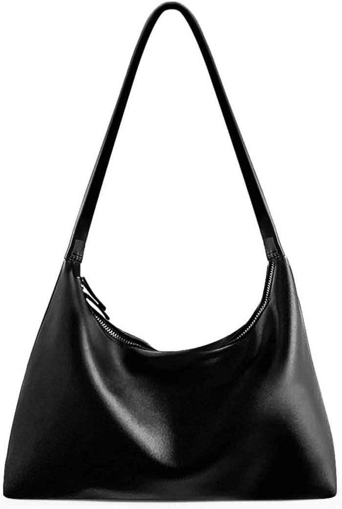 Leather Hobo Bags for Women Small Soft Shoulder Purse Slouchy Tote Handbags with Double Zipper Design 2025