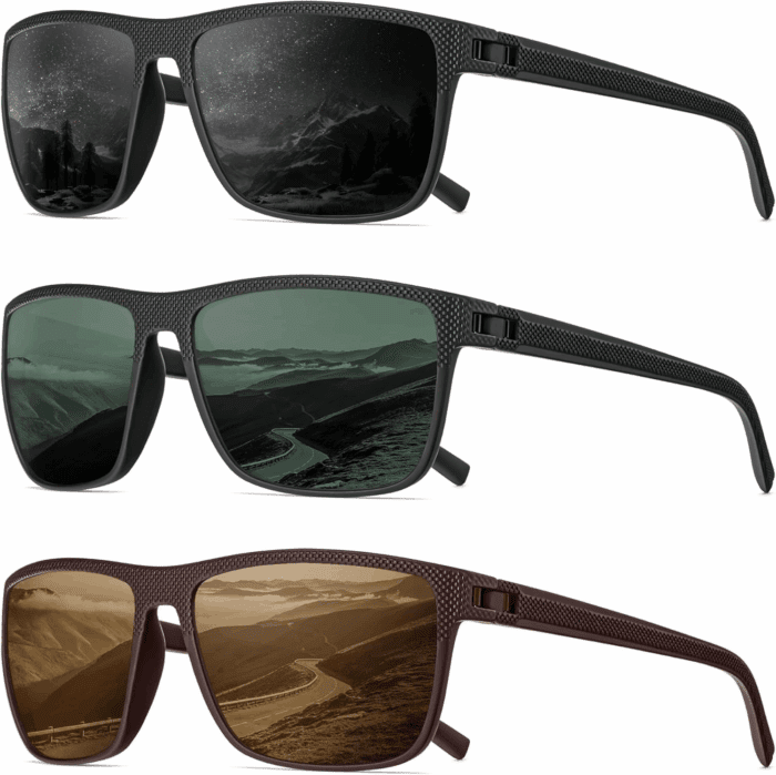 Polarized Sunglasses Men, Mens Sunglasses Polarized UV Protection Lightweight Sun Glasses for Driving Fishing Golf