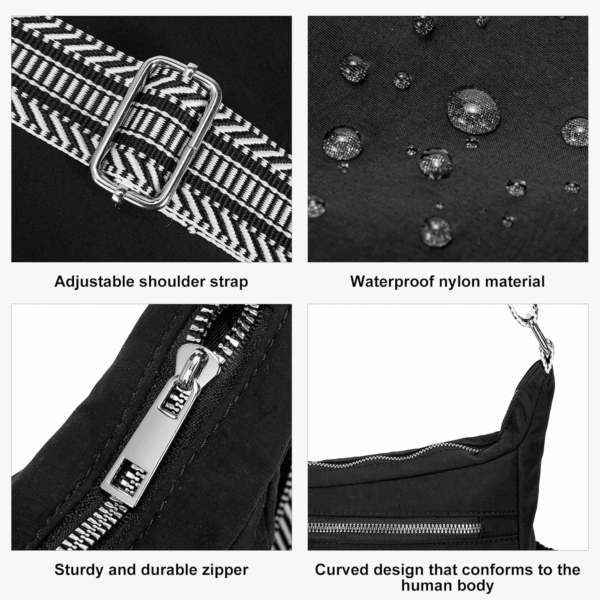 Travel Purses for Women, Waterproof Nylon Crossbody Bags for Woman Trendy, anti Theft Shoulder Bag for Ladies - Image 6