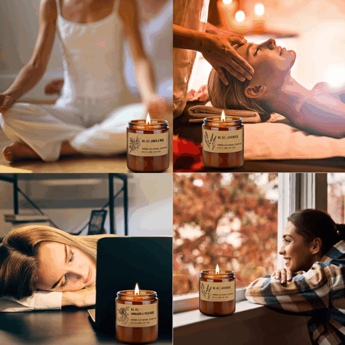 Candles for Home Scented, 4 Pack Candle Gifts for Woman, Large Lavender Rose Amber Aromatherapy Scented Candles, 220H Long Lasting Soy Wax Candle Set for Mother'S Day, Birthday, Anniversary, Men - Image 5