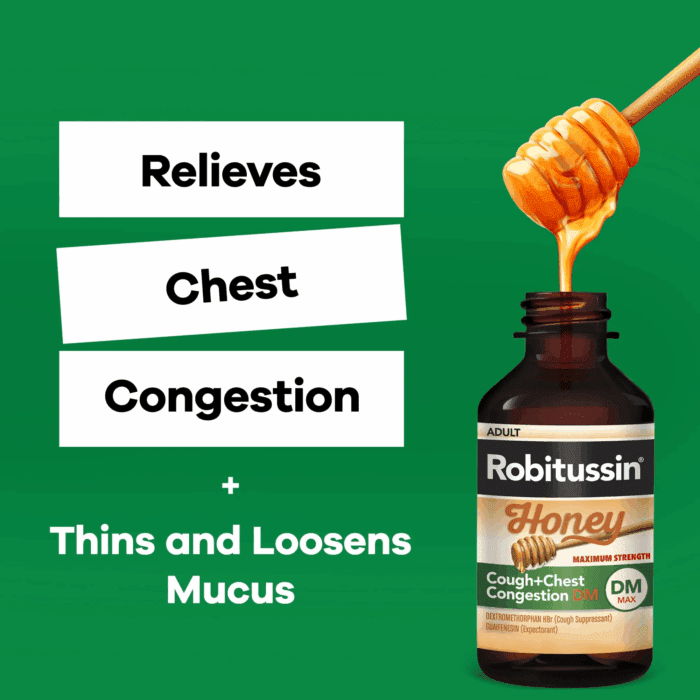 Max Strength Cough Congestion DM and Cold Medicine, Honey, 8 Fl Oz - Image 6