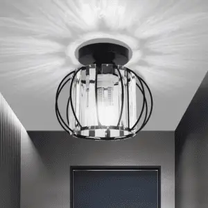 Semi Flush Mount Ceiling Light Fixture, Crystal Ceiling Lamp Indoor Lighting for Bedroom Hallway Living Room