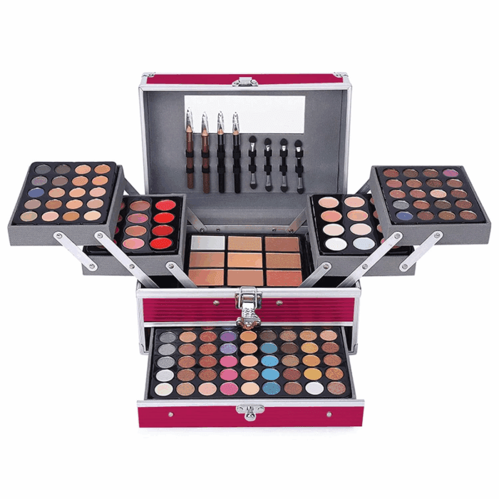 All in One 132 Color Makeup Kit, Professional Case, Teen Girls Set, Multicolor Eyeshadow Palette (006N1-Pink) - Image 9