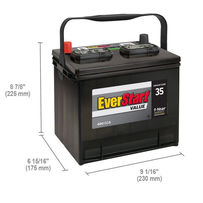 Value Lead Acid Automotive Battery, Group Size 35 12 Volt, 490 CCA - Image 3