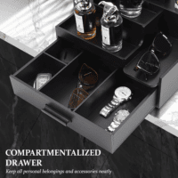 Cologne Organizer for Men, 3 Tier Perfume Stand Holder with Drawer and Hidden Compartment, Cologne Display Shelf for Dresser, Great Gift for Man/Father, Black - Image 2
