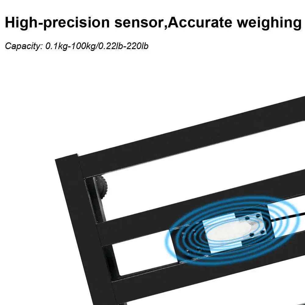 220Lb Weight Electronic Platform Scale,Digital Floor Heavy Duty Folding Scales,Stainless Steel High-Definition LCD Display, Perfect for Postal Luggage Shipping Mailing Package Price Computing - Image 3