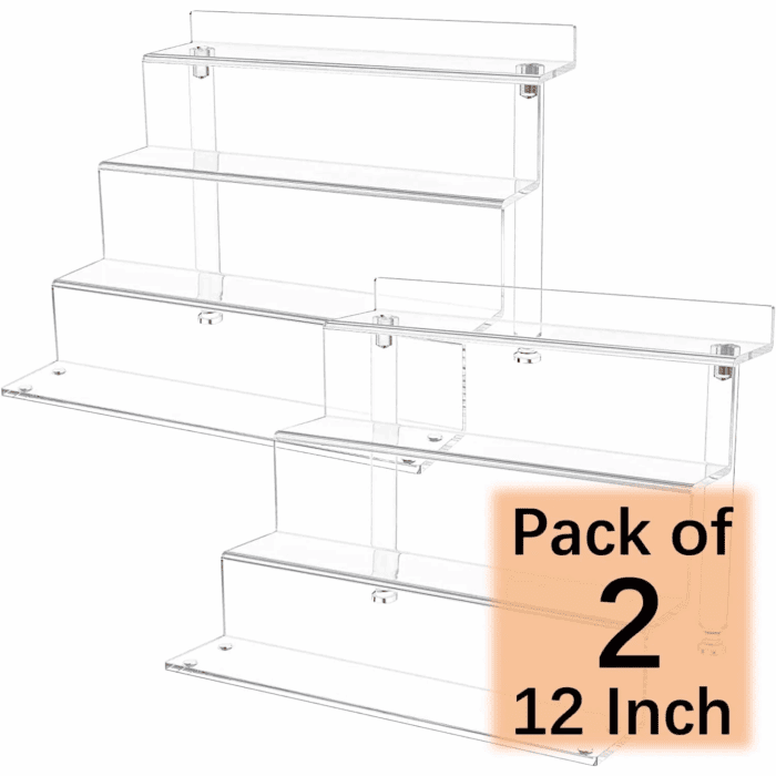 2 Pack 9 Inch Acrylic Risers Display Stands, 4 Tier Perfume Organizer Display Shelf & Versatile Cupcake Stand Holder, Display Risers for Figures, Dessert Shelves for Party Decoration Organizer - Image 9