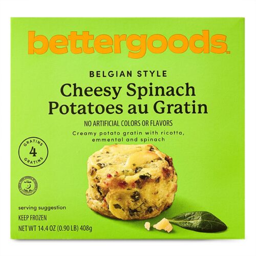 Belgian Style Cheesy Spinach Potatoes Au Gratin, 14.4 Oz (Frozen)