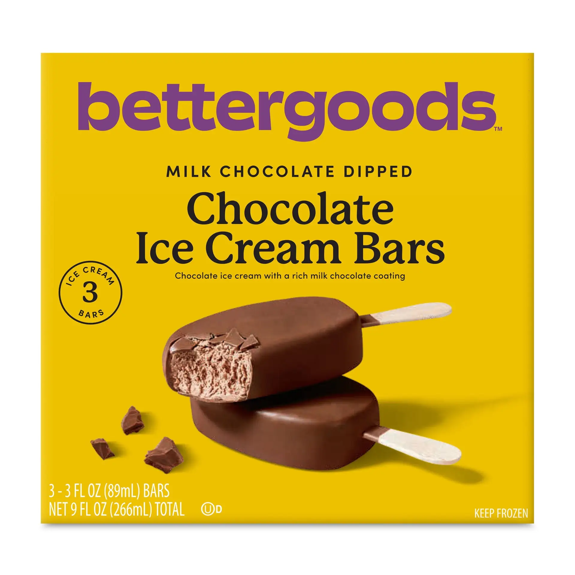 Milk Chocolate Dipped Chocolate Ice Cream Bars, 3 Fl Oz, 3 Count