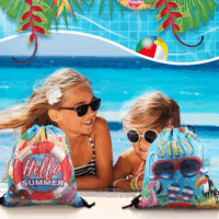 12 Pcs Pool Beach Drawstring Bags Summer Drawstring Backpack Beach Ball String Birthday Bag Pool Party Decoration (Classic) - Image 5