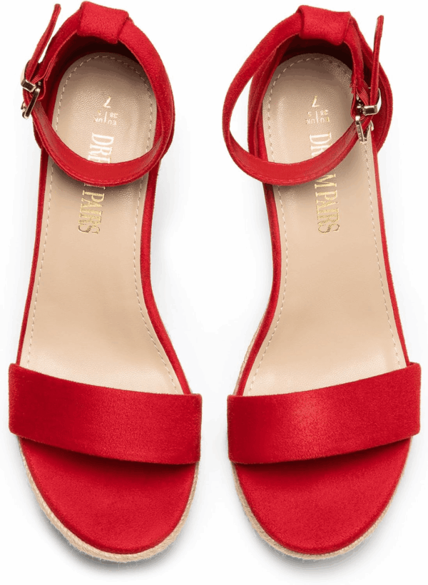 Women'S Platform Wedges Sandals, Comfortable Open Toe Espadrilles Sandals Dressy Buckle Ankle Strap Summer Shoes - Image 5