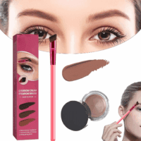 Home Eyebrow Care Kit 4D Laminated - Multifunctional Realistic Eyebrow Brush Kit, 4D Hair Stroke Brow Stamp Brush with Eyebrow Gel, for Drawing Brows Similar to 3D Natural Real Hair (Light Brown)