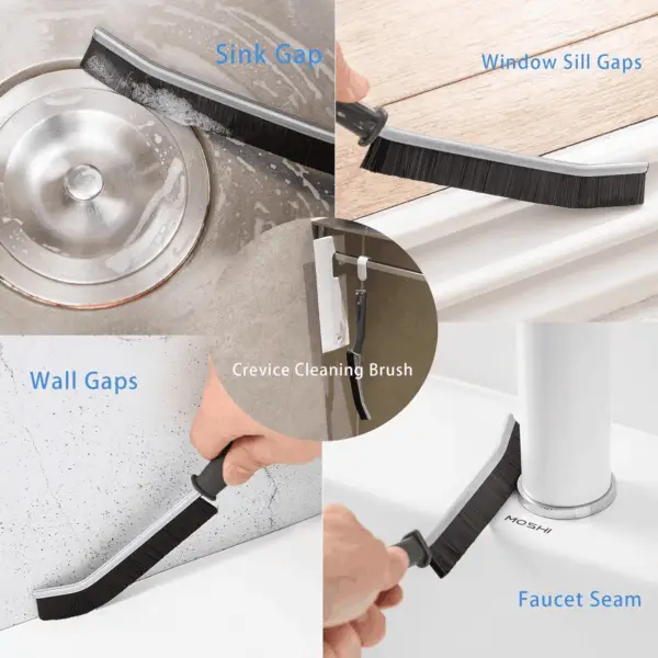 3Pcs Crevice Cleaning Brush Tool, Grout Brush Cleaning Supplies, Home Essentials, Bathroom Cleaning Brush Multifunctional Gap Scrub Hard Bristle Crevice Cleaning Brushes for Household Use - Image 4