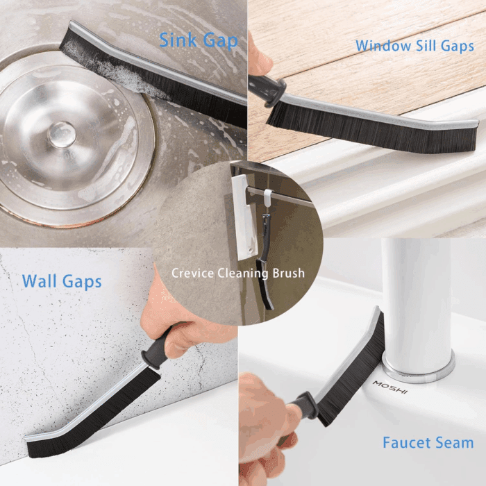 3Pcs Crevice Cleaning Brush Tool, Grout Brush Cleaning Supplies, Home Essentials, Bathroom Cleaning Brush Multifunctional Gap Scrub Hard Bristle Crevice Cleaning Brushes for Household Use - Image 4