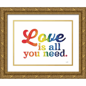 Lux + Me Designs 24X19 Gold Ornate Wood Framed with Double Matting Museum Art Print Titled - Love Is All You Need