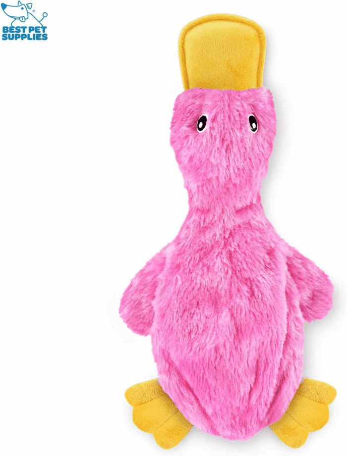 Crinkle Dog Toy for Small, Medium, and Large Breeds, Cute No Stuffing Duck with Soft Squeaker, Fun for Indoor Puppies and Senior Pups, Plush No Mess Chew and Play - Light Pink - Image 2