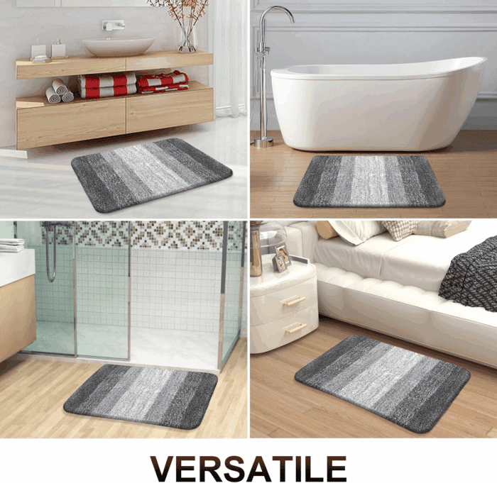 Bathroom Rugs Mat 30X20, Extra Soft Absorbent Microfiber Bath Rugs, Rubber Backing, Quick Dry, Machine Washable Bath Mats for Bathroom Floor, Tub, Shower and Home Decor Accessories, Grey - Image 7